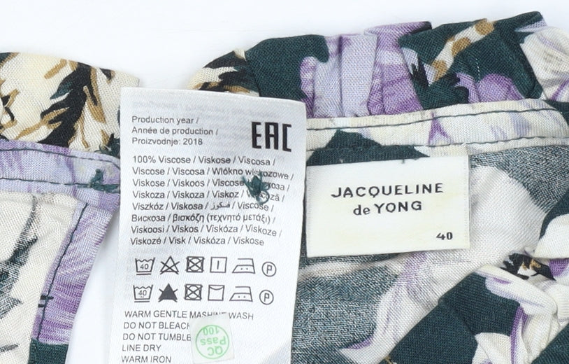 Womens UK Size 12 Jacqueline de Yong Multicoloured Tunic Blouse