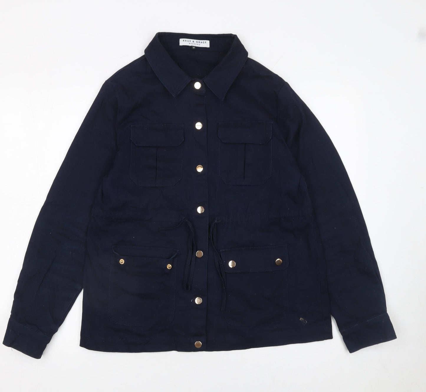 Womens UK Size M Kelly & Grace Blue Tunic Button-Up