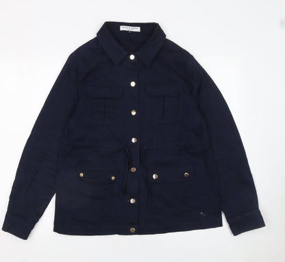 Womens UK Size M Kelly & Grace Blue Tunic Button-Up