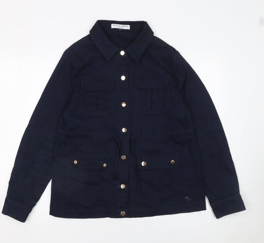 Womens UK Size M Kelly & Grace Blue Tunic Button-Up