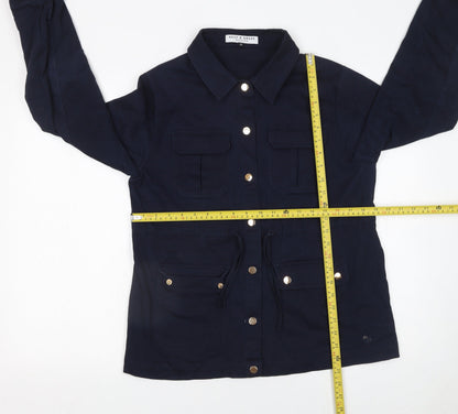 Womens UK Size M Kelly & Grace Blue Tunic Button-Up