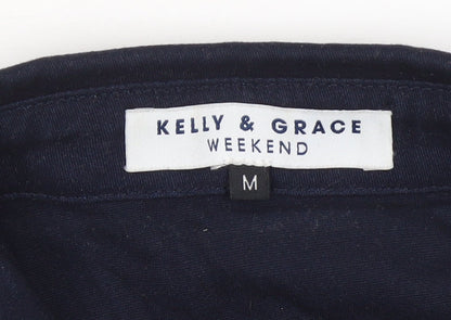 Womens UK Size M Kelly & Grace Blue Tunic Button-Up