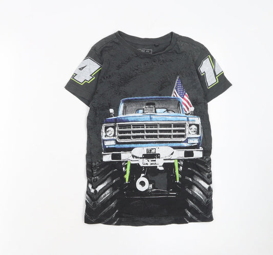 Boys UK Size 7 Years NEXT Black Basic T-Shirt