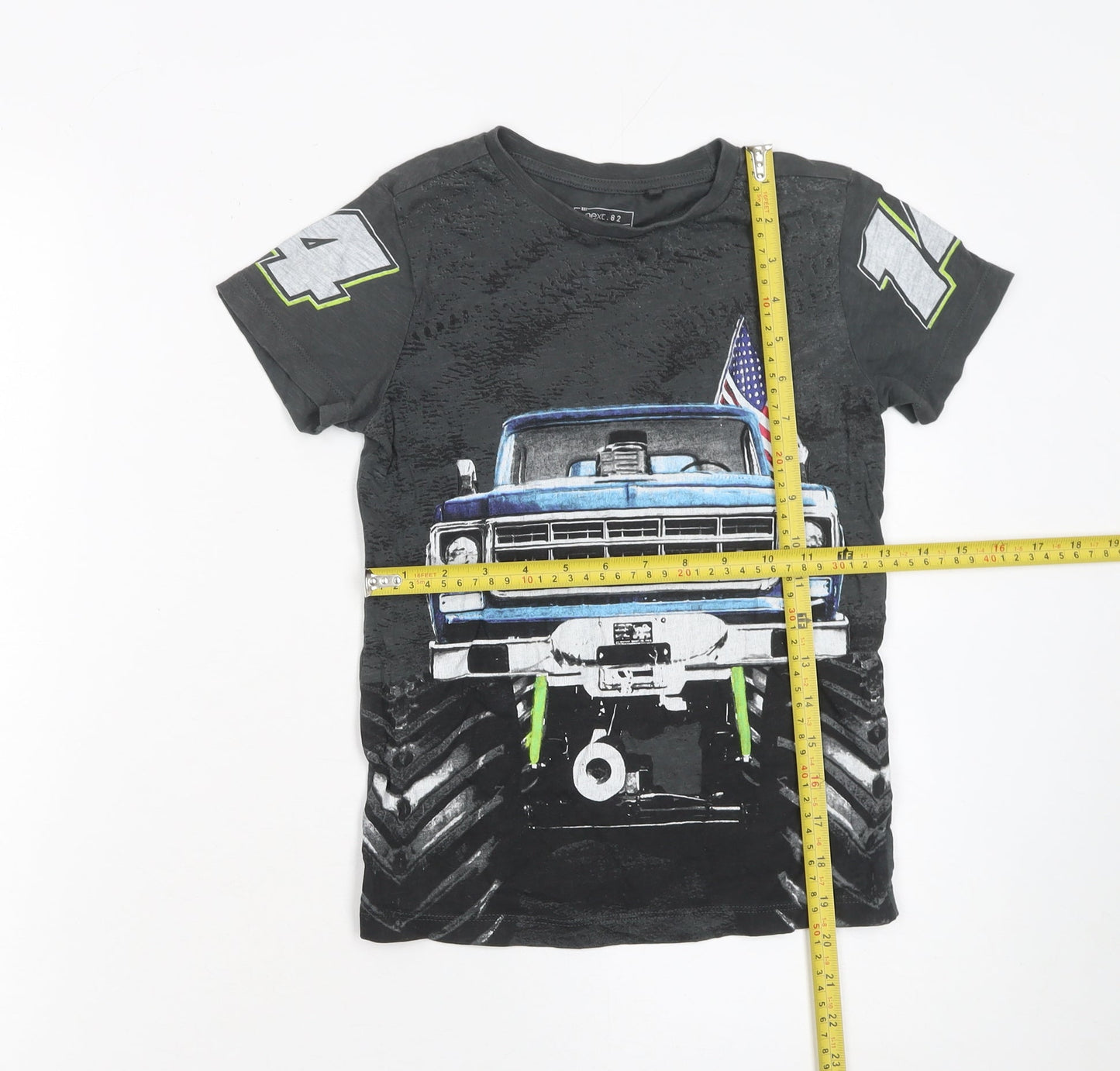 Boys UK Size 7 Years NEXT Black Basic T-Shirt