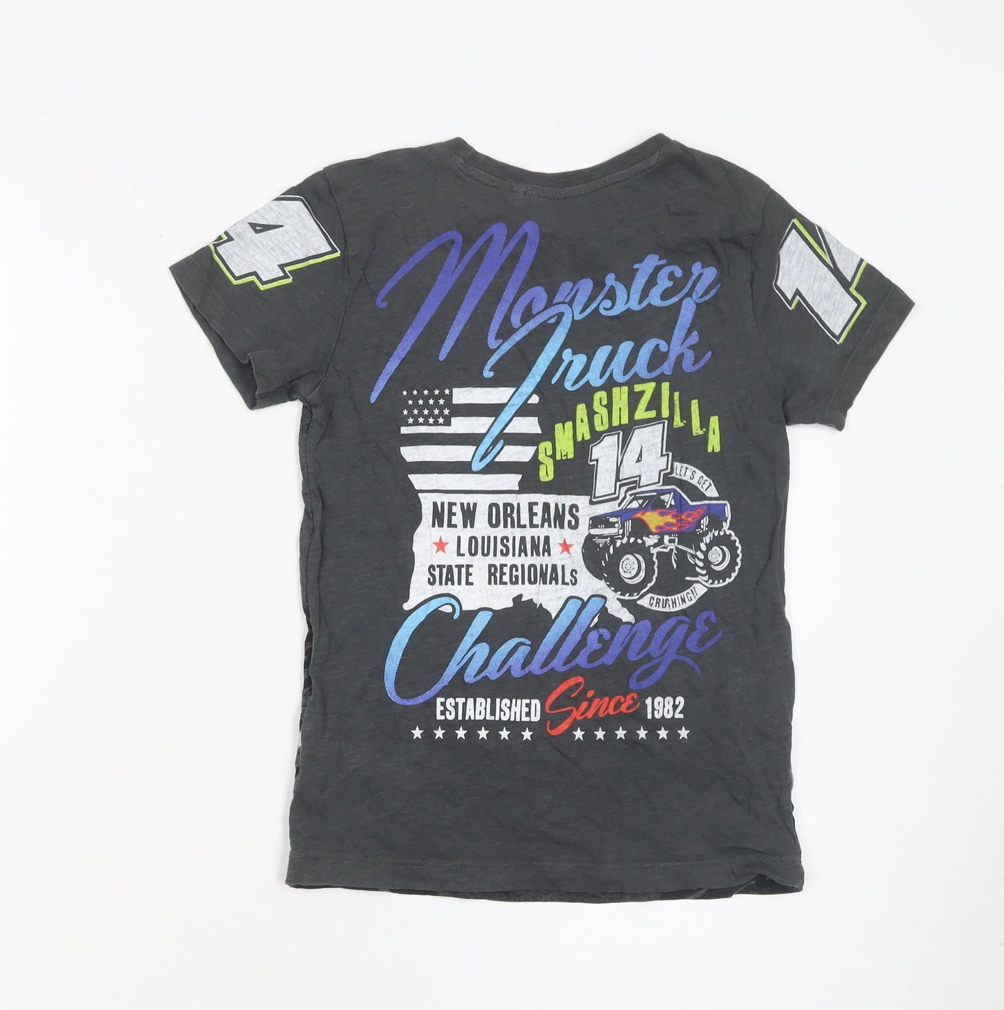 Boys UK Size 7 Years NEXT Black Basic T-Shirt