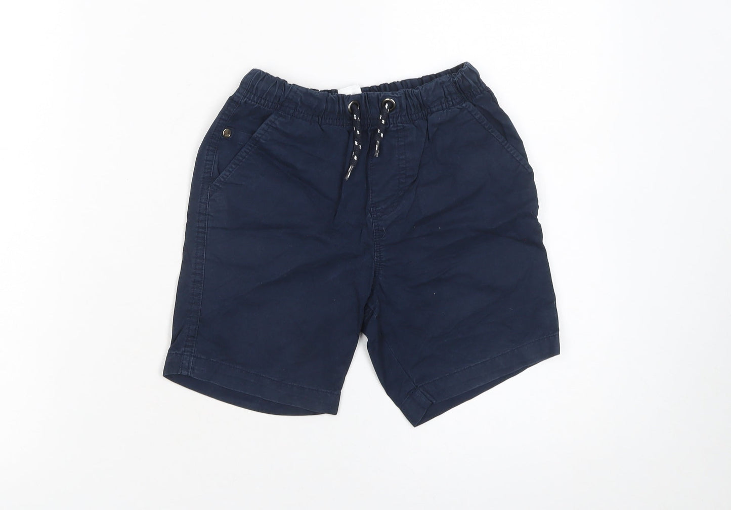 Next Boys Blue Cargo Shorts 7 Years Cotton Twill Drawstring Casual