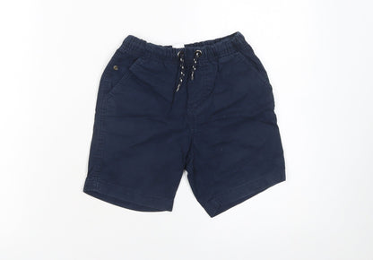 Next Boys Blue Cargo Shorts 7 Years Cotton Twill Drawstring Casual