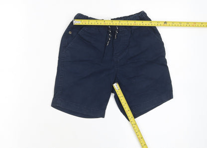 Next Boys Blue Cargo Shorts 7 Years Cotton Twill Drawstring Casual