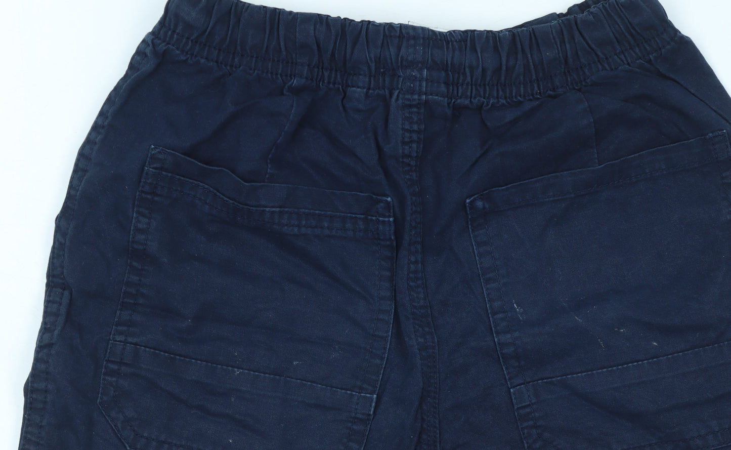Next Boys Blue Cargo Shorts 7 Years Cotton Twill Drawstring Casual