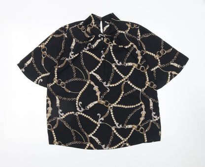 Womens UK Size 14 Dorothy Perkins Black Tunic Blouse