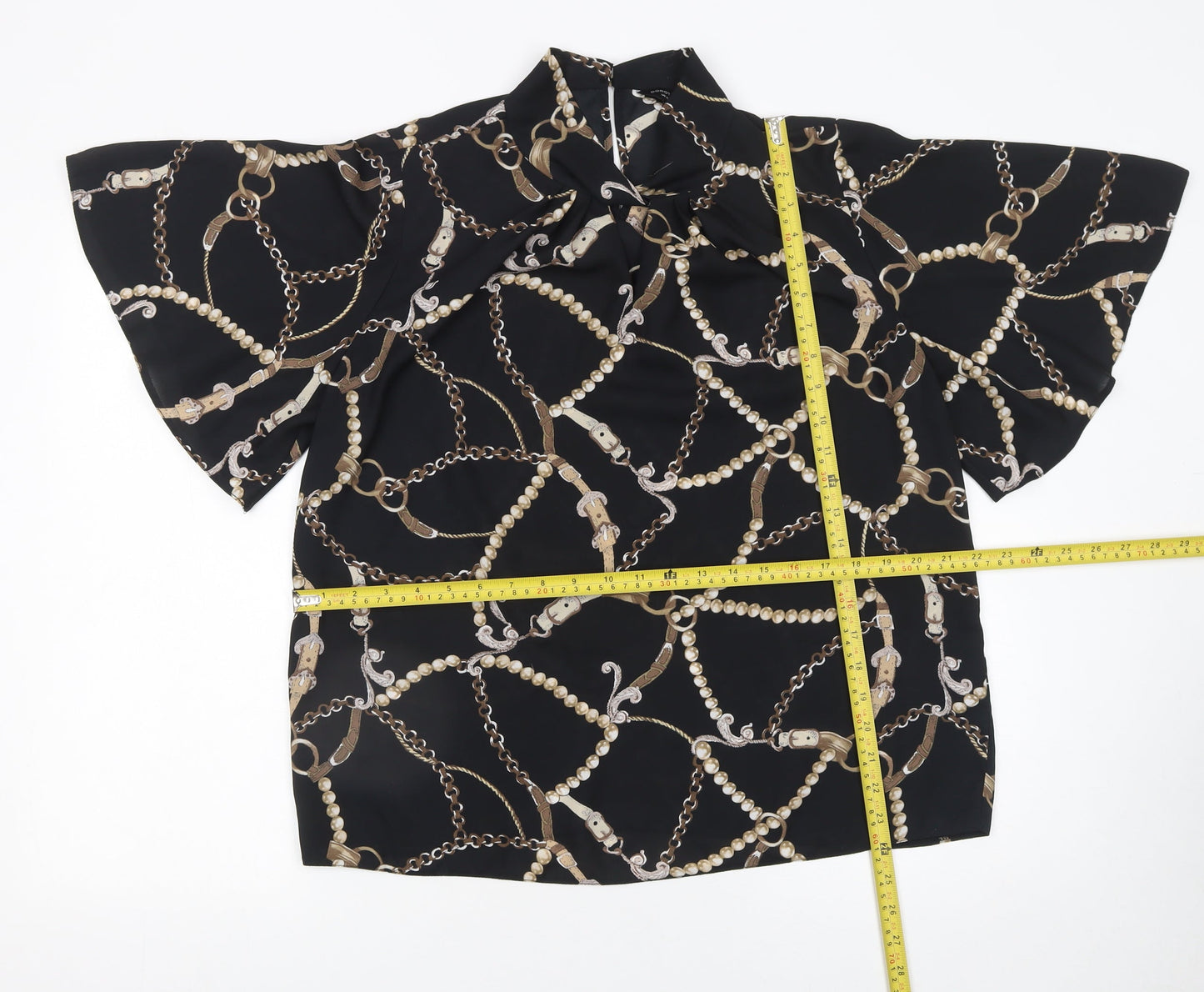 Womens UK Size 14 Dorothy Perkins Black Tunic Blouse