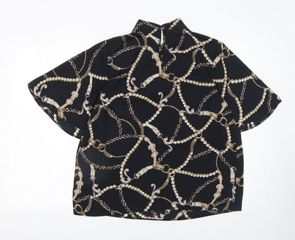 Womens UK Size 14 Dorothy Perkins Black Tunic Blouse