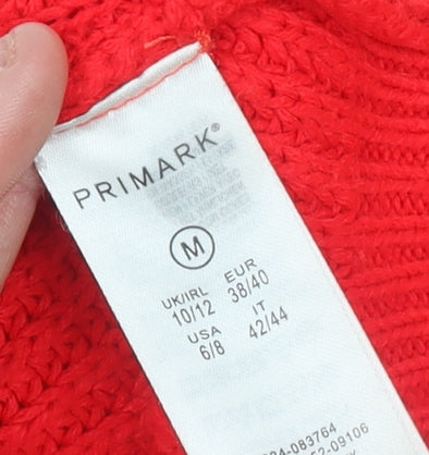 Womens UK Size M Primark Red Pullover Jumper