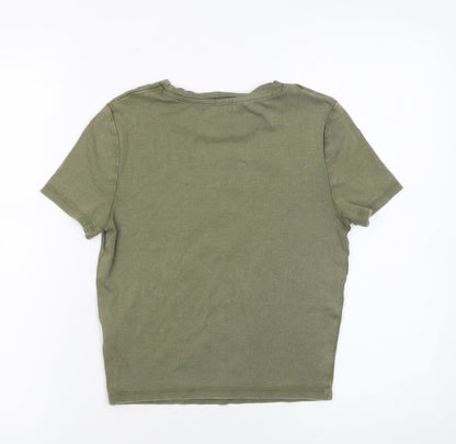 Womens UK Size M TW Green Cropped T-Shirt