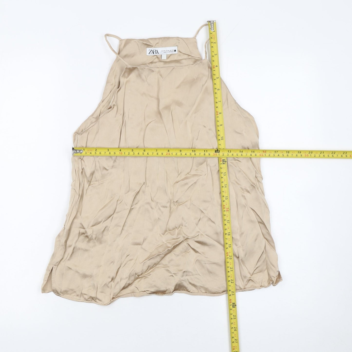 Womens UK Size 12 Zara Beige Camisole Tank