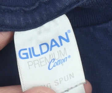 Mens UK Size M Gildan Blue  T-Shirt