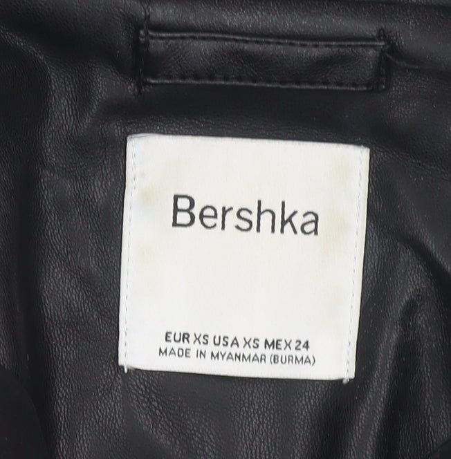 Womens UK Size XS Bershka Regular Black Suit Jacket
