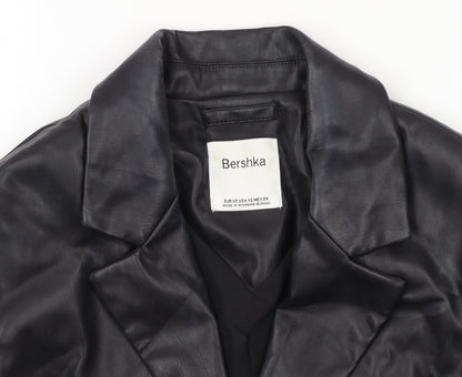 Womens UK Size XS Bershka Regular Black Suit Jacket