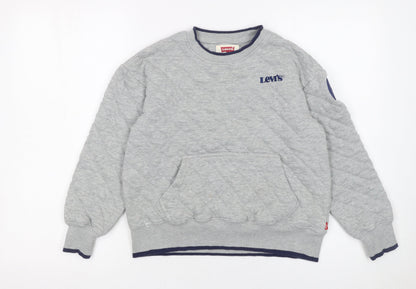 Levi's Boys Grey Quilted Pullover Sweatshirt 12 Years