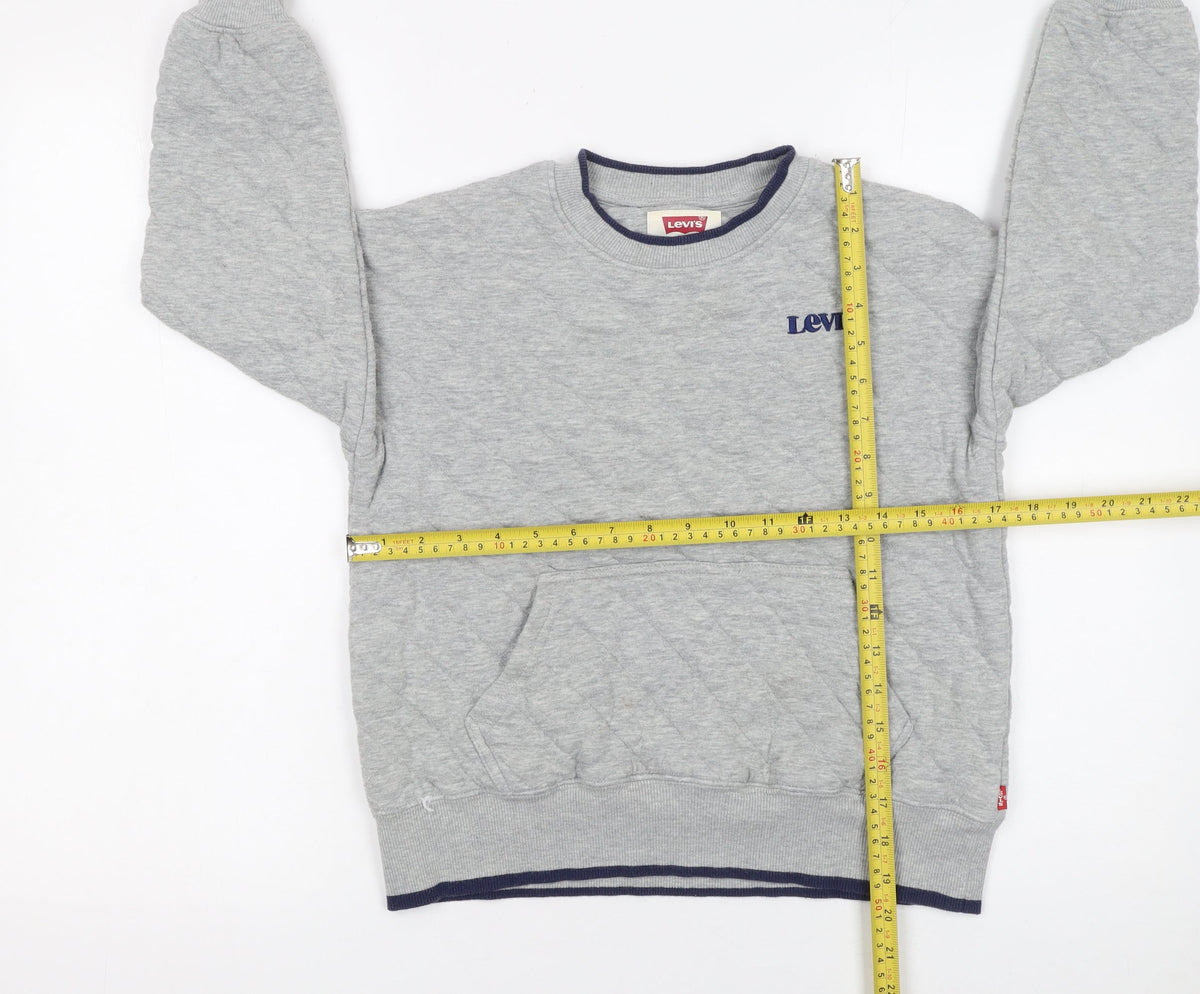 Levi's Boys Grey Quilted Pullover Sweatshirt 12 Years