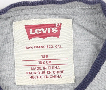 Levi's Boys Grey Quilted Pullover Sweatshirt 12 Years