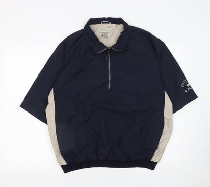 Mens UK Size M Cutter & Buck Blue 1/2 Zip Sweatshirt