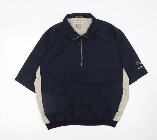 Mens UK Size M Cutter & Buck Blue 1/2 Zip Sweatshirt