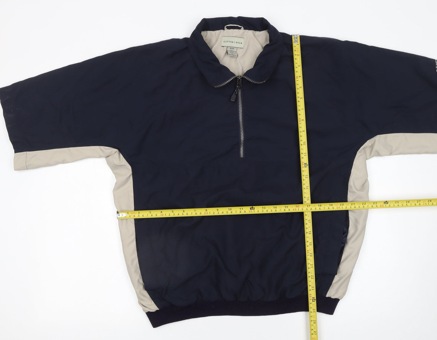 Mens UK Size M Cutter & Buck Blue 1/2 Zip Sweatshirt