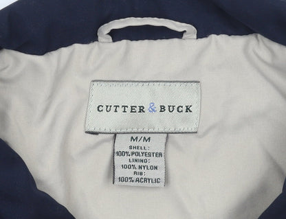 Mens UK Size M Cutter & Buck Blue 1/2 Zip Sweatshirt