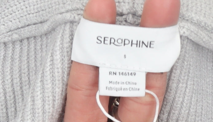 Womens UK Size S Seraphine Grey Cardigan Jumper