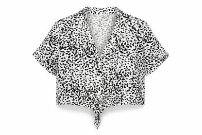 Womens UK Size 10 Pimkie Black Cropped Blouse