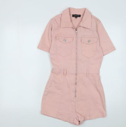 Womens UK Size 8 Parisian One-Piece Pink Playsuit