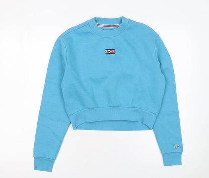 Womens UK Size XS Tommy Jeans Blue Pullover Sweatshirt