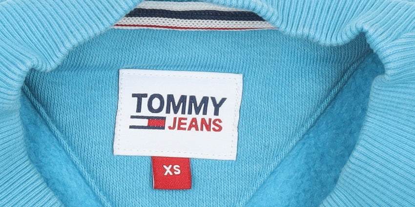 Womens UK Size XS Tommy Jeans Blue Pullover Sweatshirt