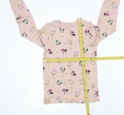 Next Girls Beige Disney Minnie Mouse Daisy Duck Cotton Pyjama Set 7-8 Years