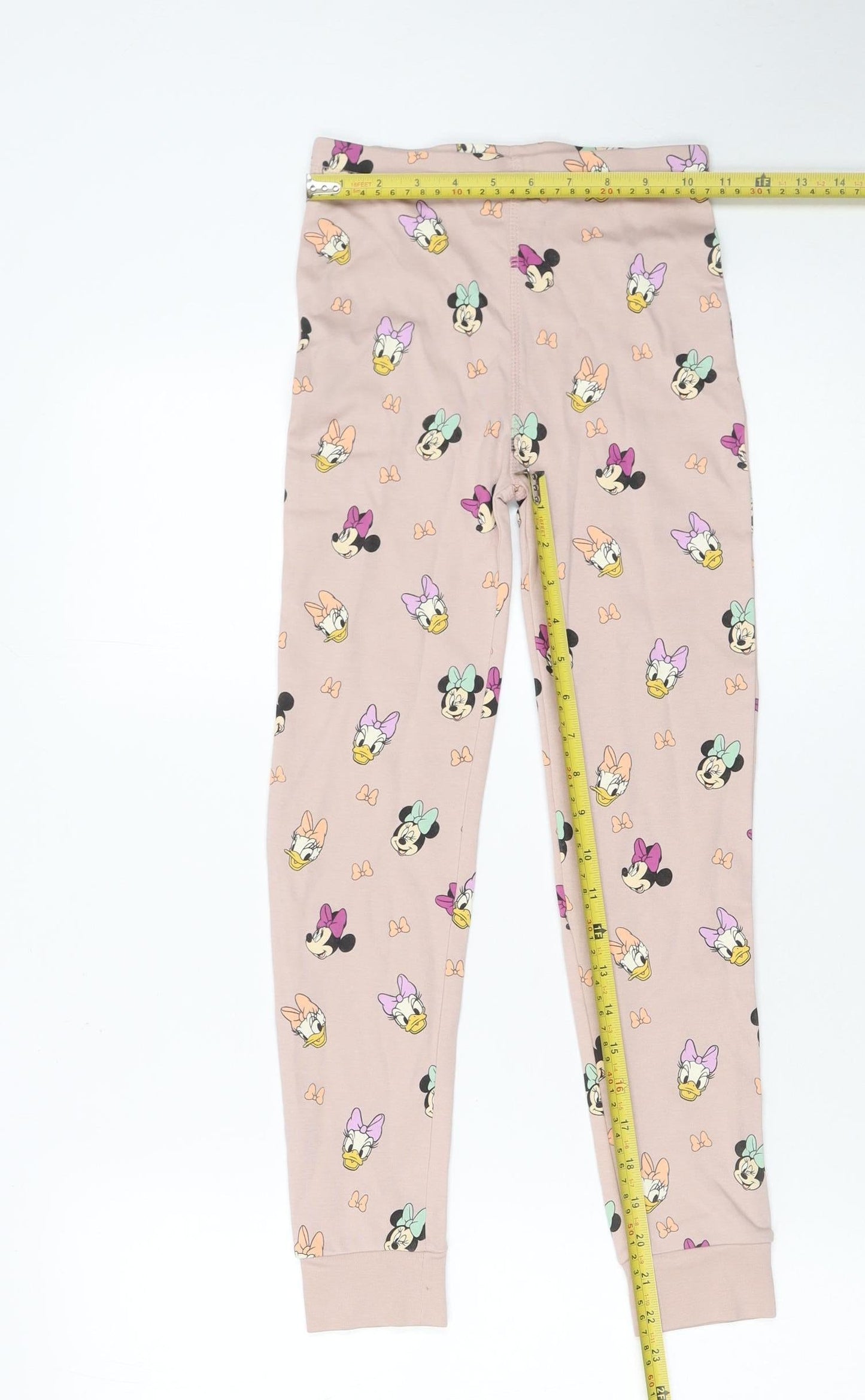 Next Girls Beige Disney Minnie Mouse Daisy Duck Cotton Pyjama Set 7-8 Years