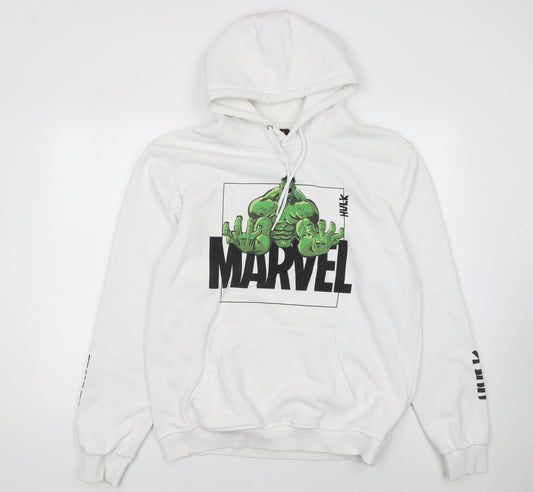 Mens UK Size XL Marvel White Pullover Hoodie