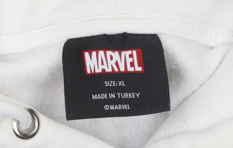 Mens UK Size XL Marvel White Pullover Hoodie