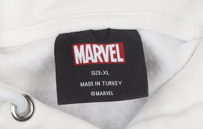 Mens UK Size XL Marvel White Pullover Hoodie