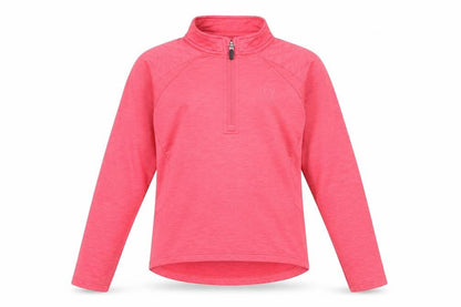 Front view of O'Neill girls’ pink 13 years 1/4 zip long sleeve sports sweatshirt