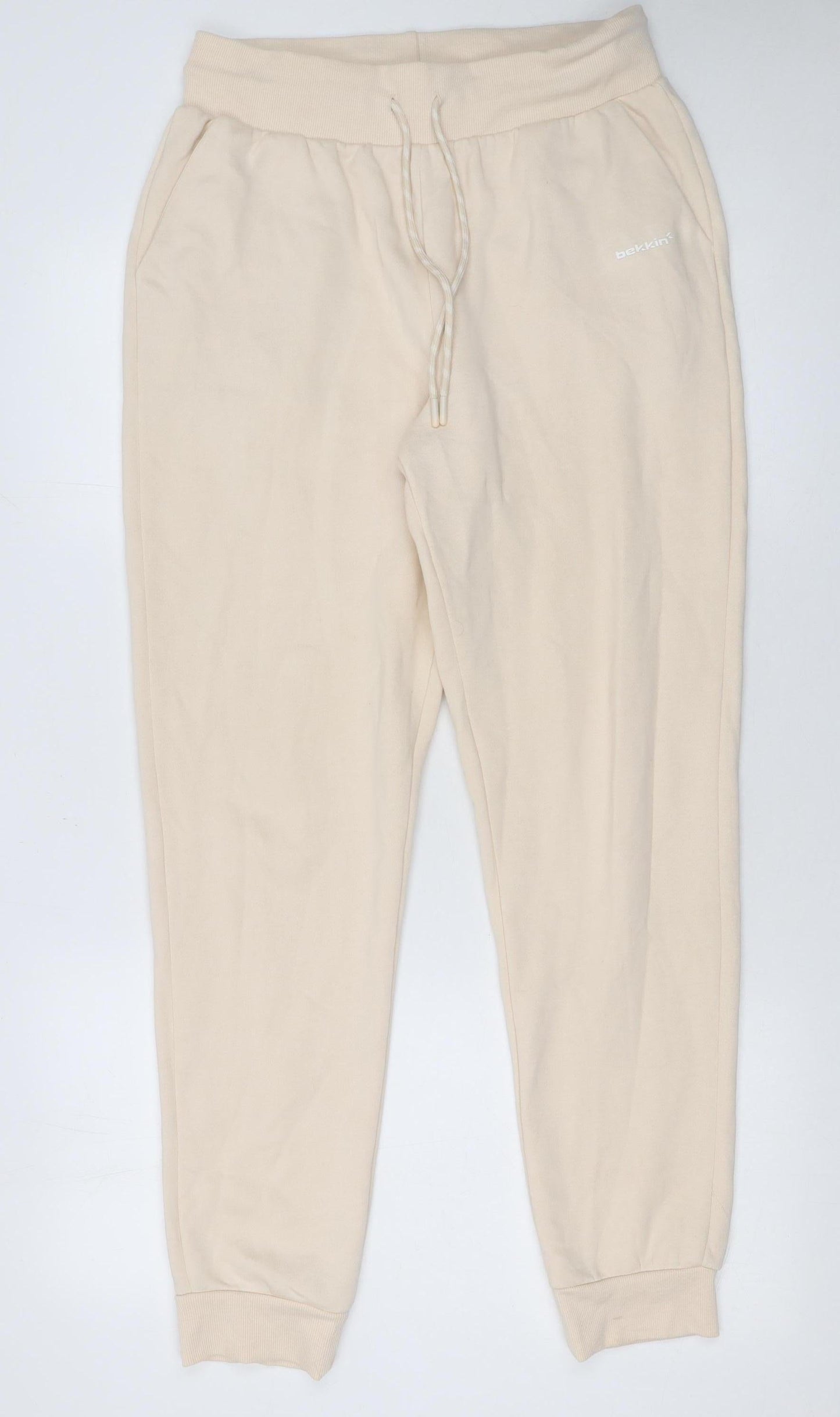 Womens UK Size M bekkin Regular Fit Jogger Beige Trousers