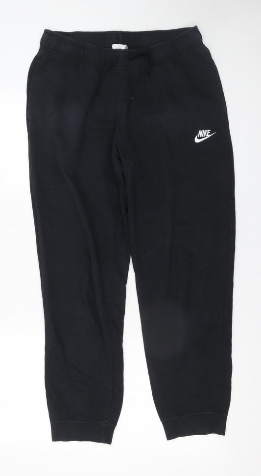 Womens UK Size M Nike Regular Fit Jogger Black Trousers