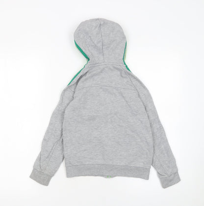 Boys UK Size 7-8 Years adidas Grey Full Zip Hoodie