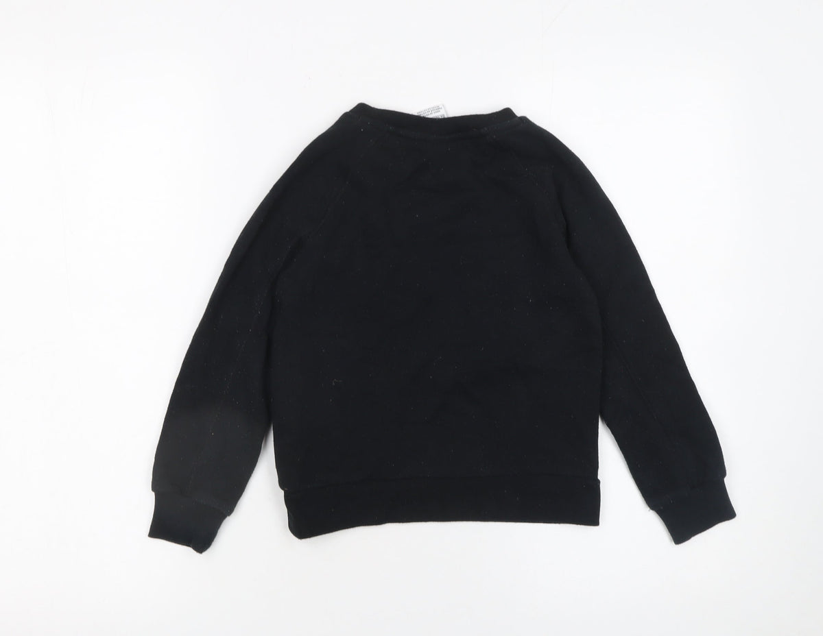Nike Boys Black Crew Neck Pullover Sweatshirt 4-5 Years Cotton Blend