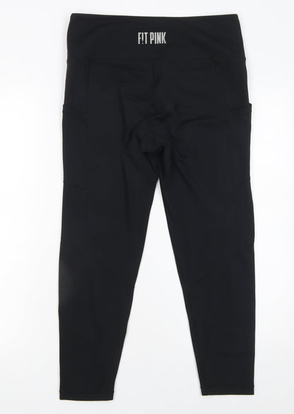 Womens UK Size 12 Fit Pink Slim Fit Leggings Black Leggings
