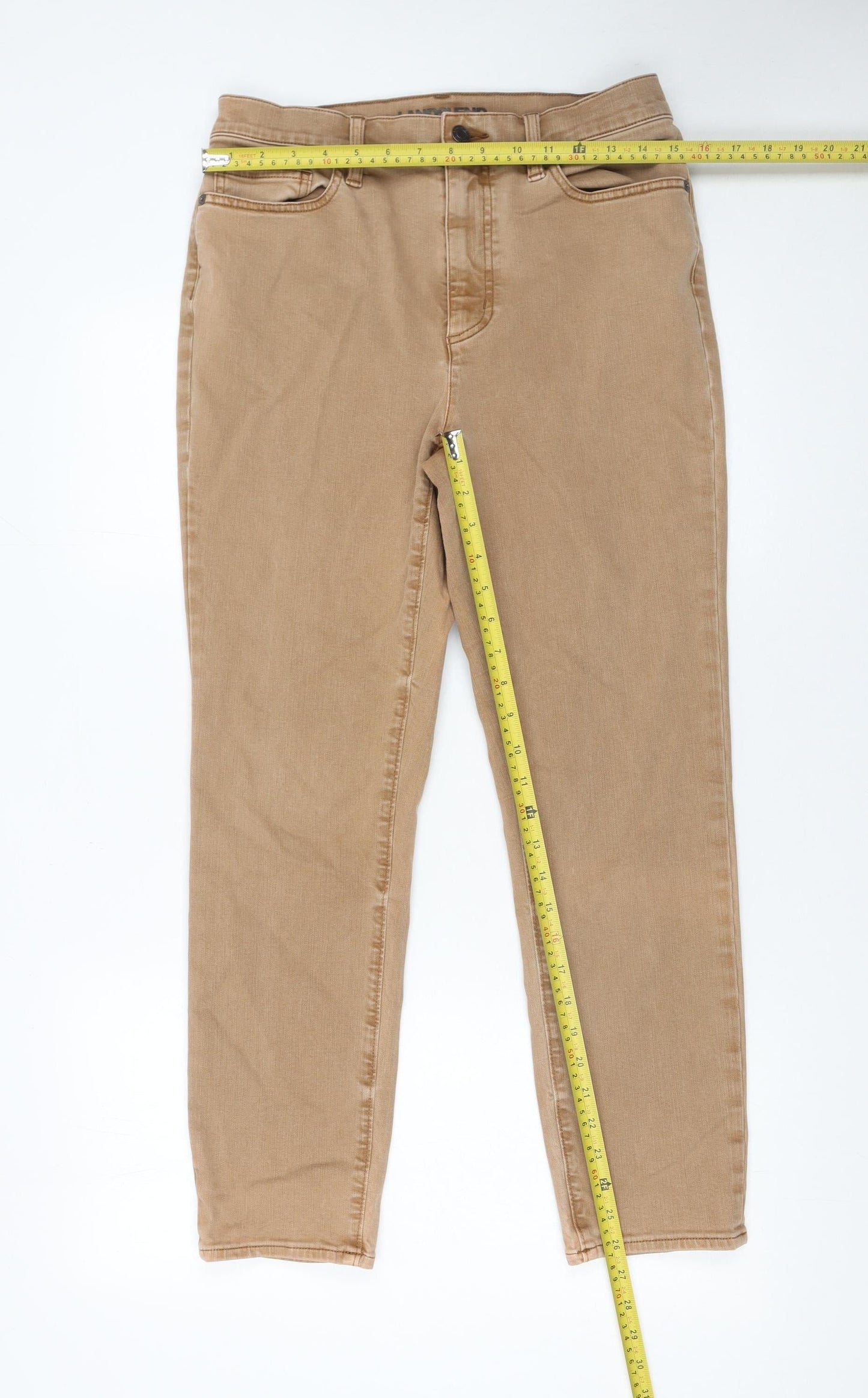 Womens UK Size 14 Lands' End Slim Fit Skinny Beige Jeans