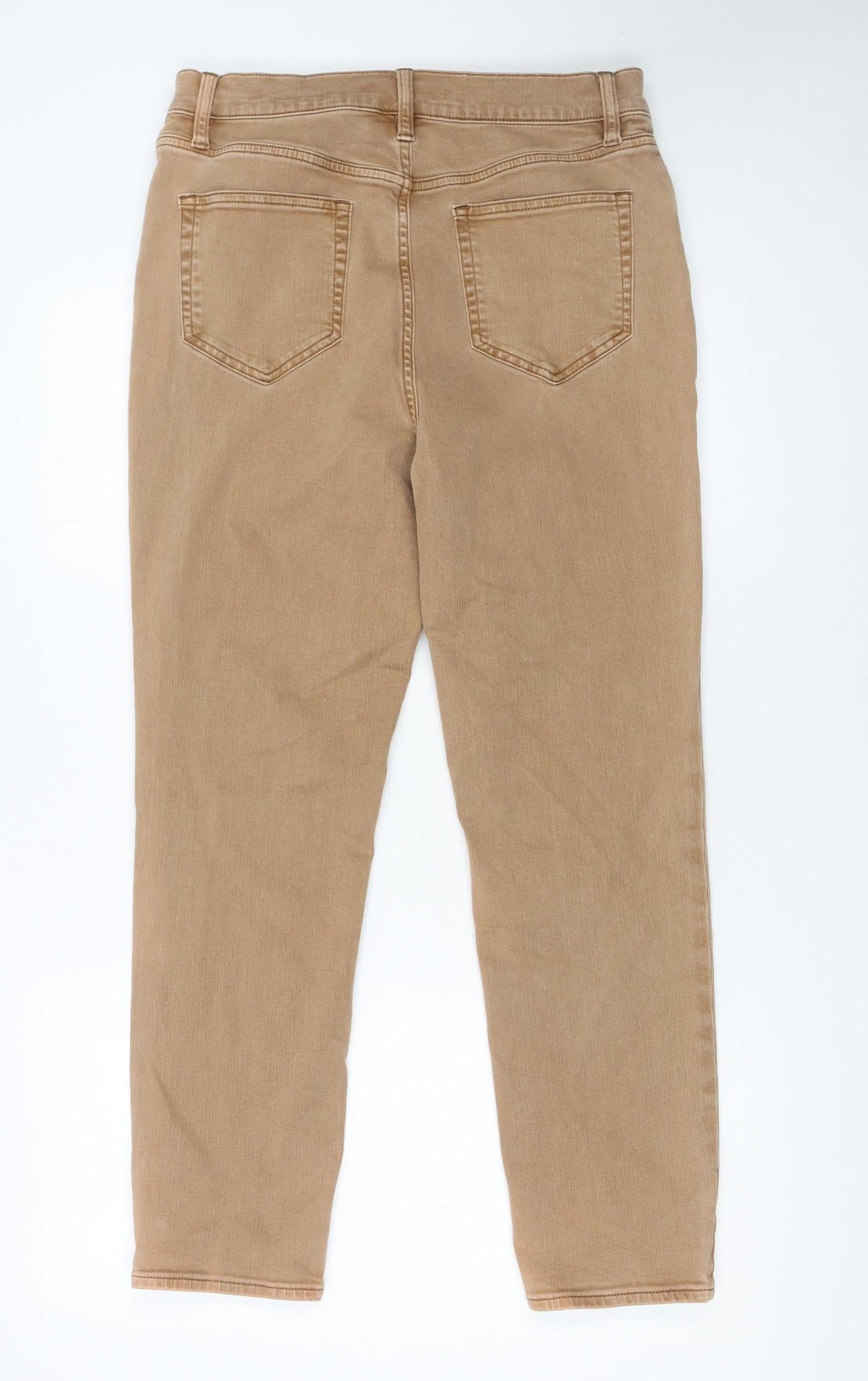 Womens UK Size 14 Lands' End Slim Fit Skinny Beige Jeans