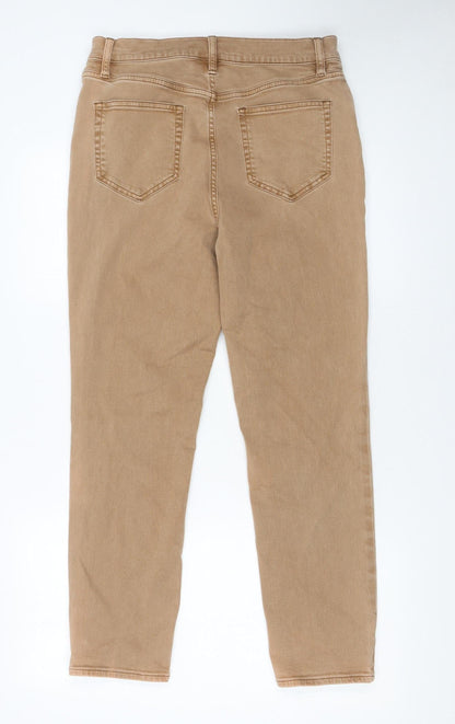 Womens UK Size 14 Lands' End Slim Fit Skinny Beige Jeans