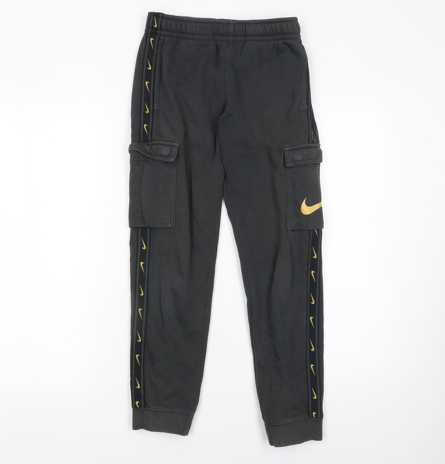 Boys UK Size M Nike Regular Fit Cargo Black Trousers
