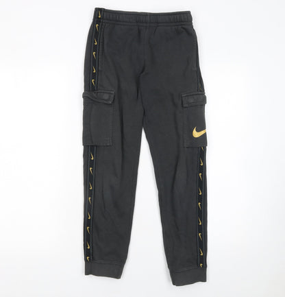 Boys UK Size M Nike Regular Fit Cargo Black Trousers